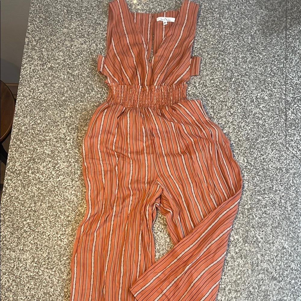 Love tree adorable Striped Jumpsuit